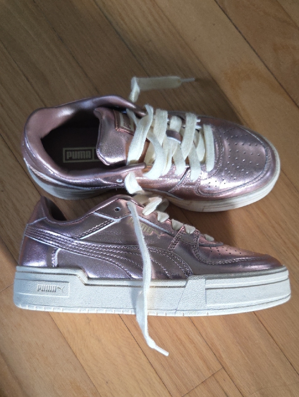 Puma Metallic Pink Rose Gold Platform Sneakers